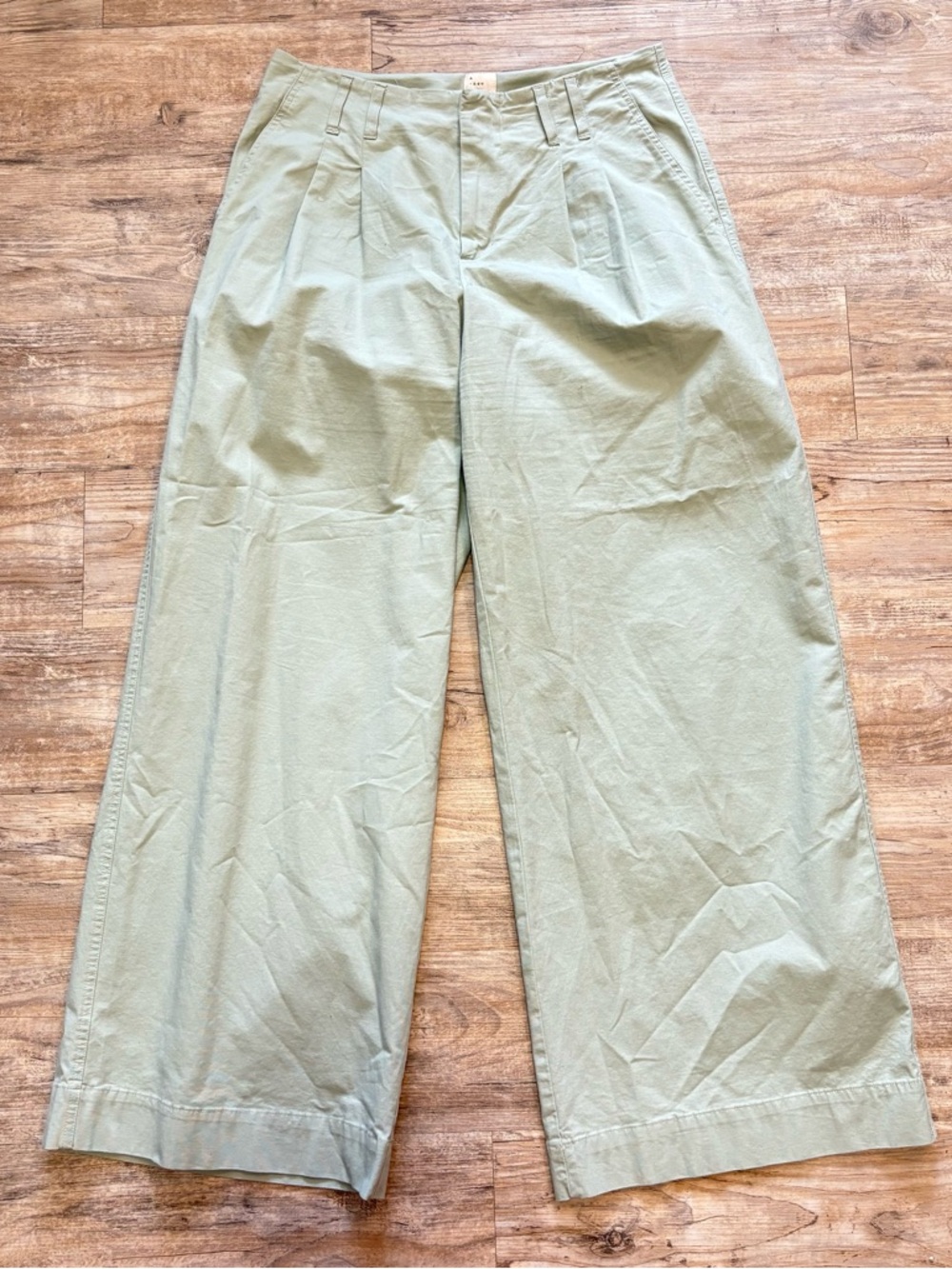 A New Day Wide-Leg Chino Pants - Light Sage